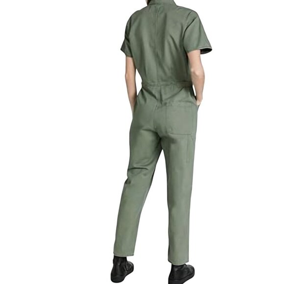 Pistola NWOT Grover Jumpsuit Colonel Green Cotton Snap Button Closure Size M - Picture 5 of 12